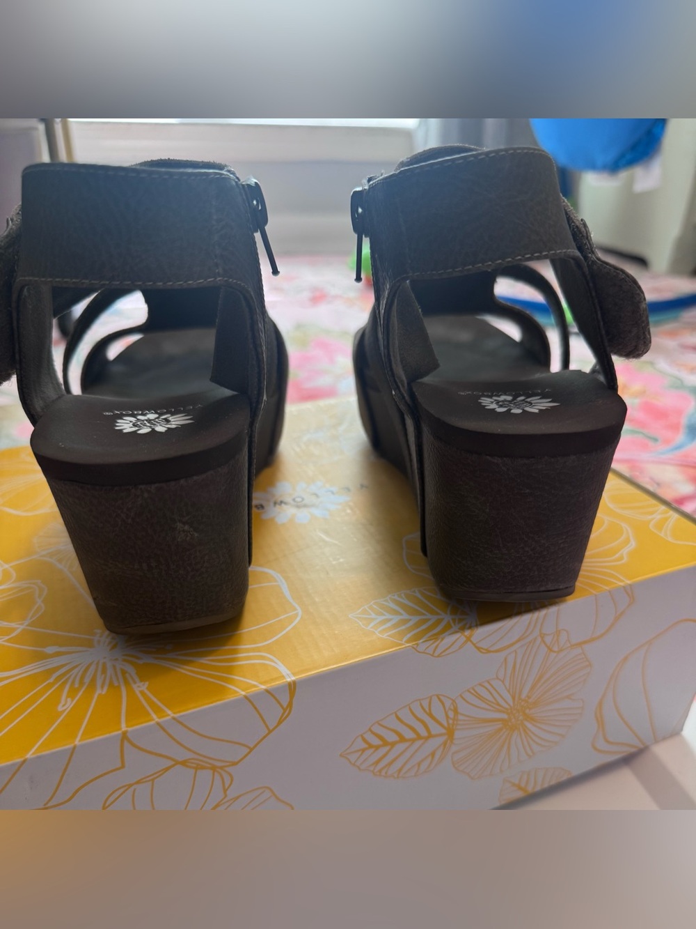Yellow Box Women's Neutral Taupe Wedge Sandals - Picture 4 of 5